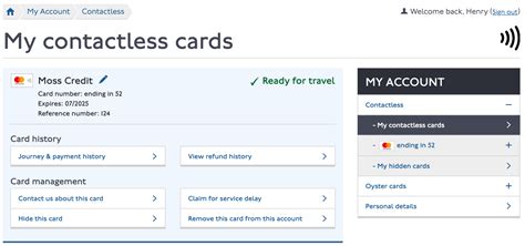 contactless payment card or oyster|tfl contactless login.